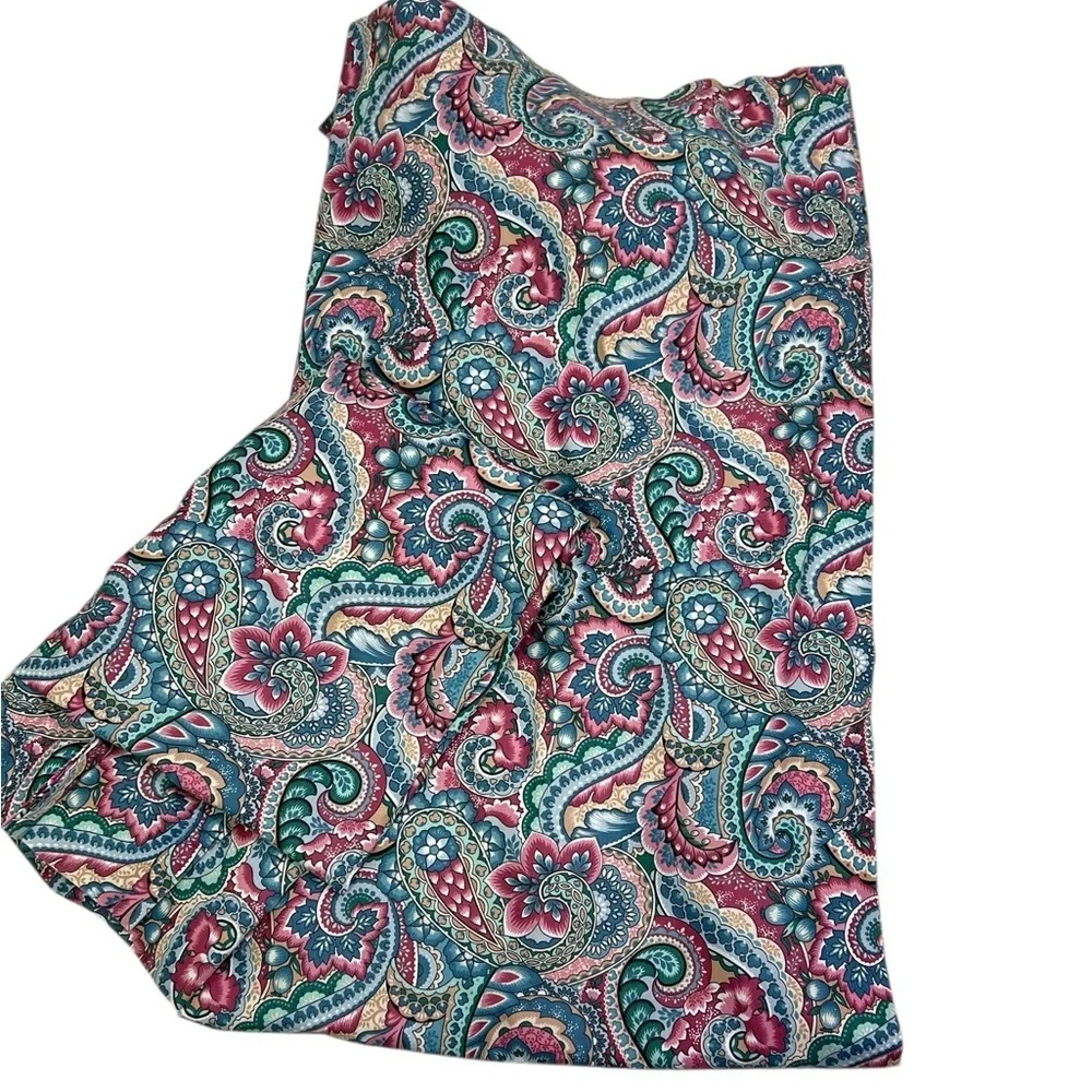 2 Paisley Floral Lined Curtain Panels Pink Blue Pinch Pleat 82” Long